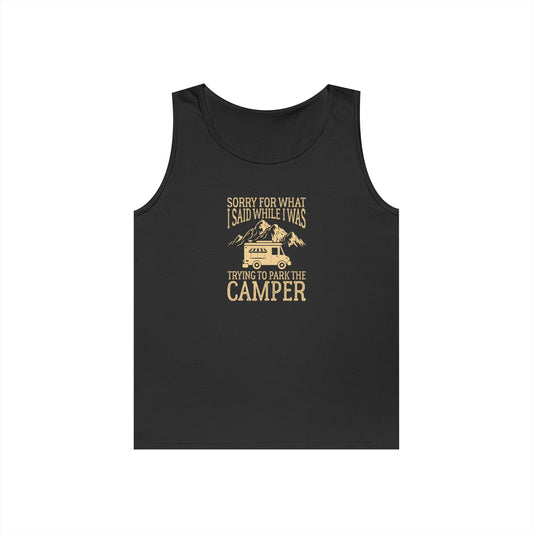 Funny Camper Tank Top - Unisex Heavy Cotton Sleeveless Tee