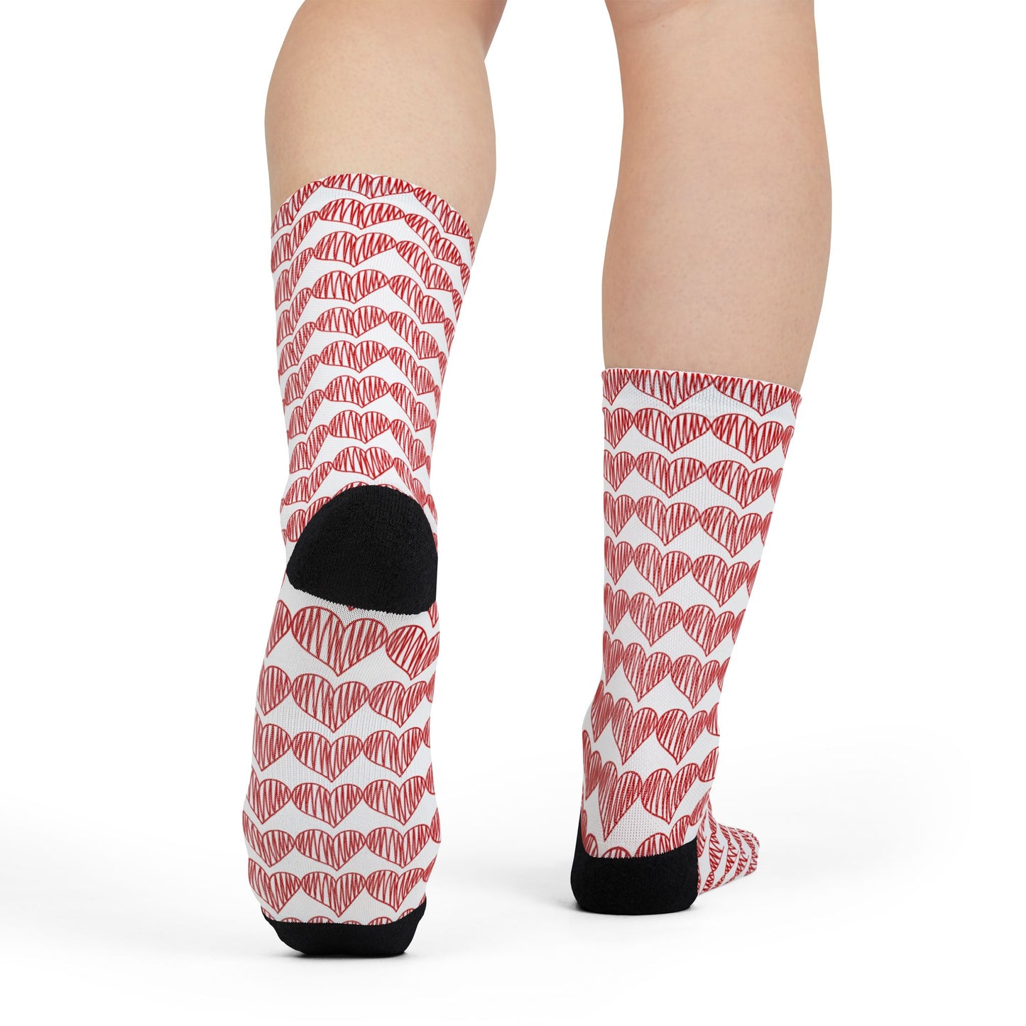 Heart Pattern Crew Socks - Fun & Comfy Gift for Holidays