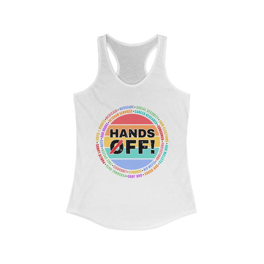 Women's Racerback Tank Top - "Hands Off!" Statement Tee for Empowerment