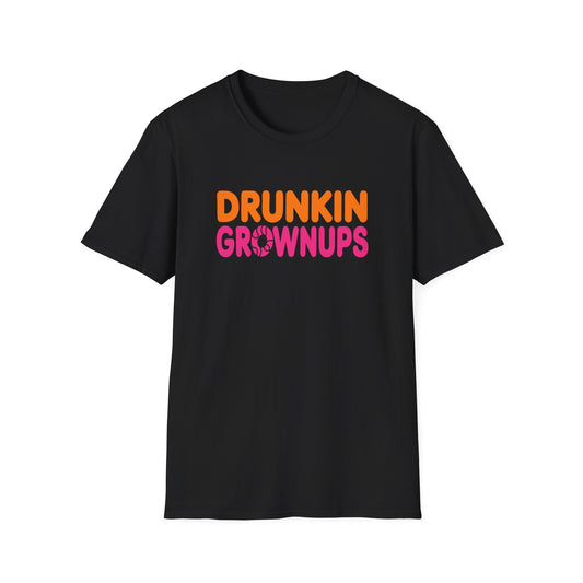 Funny Unisex Softstyle T-Shirt - "Drunkin Grownups" - Casual Party Tee