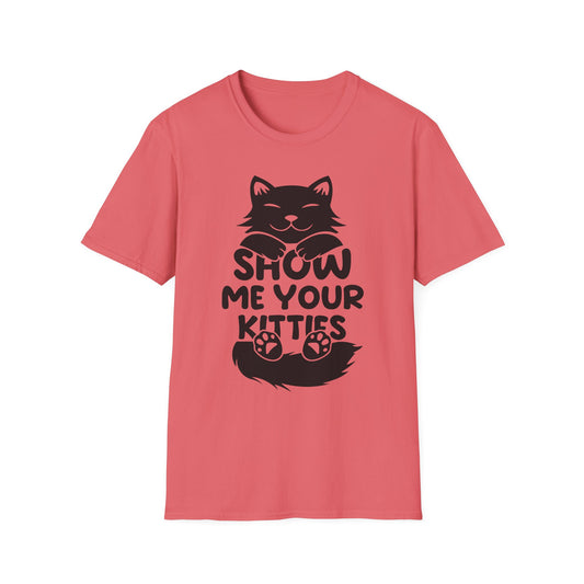 Cat Lover Unisex Softstyle T-Shirt - "Show Me Your Kitties"