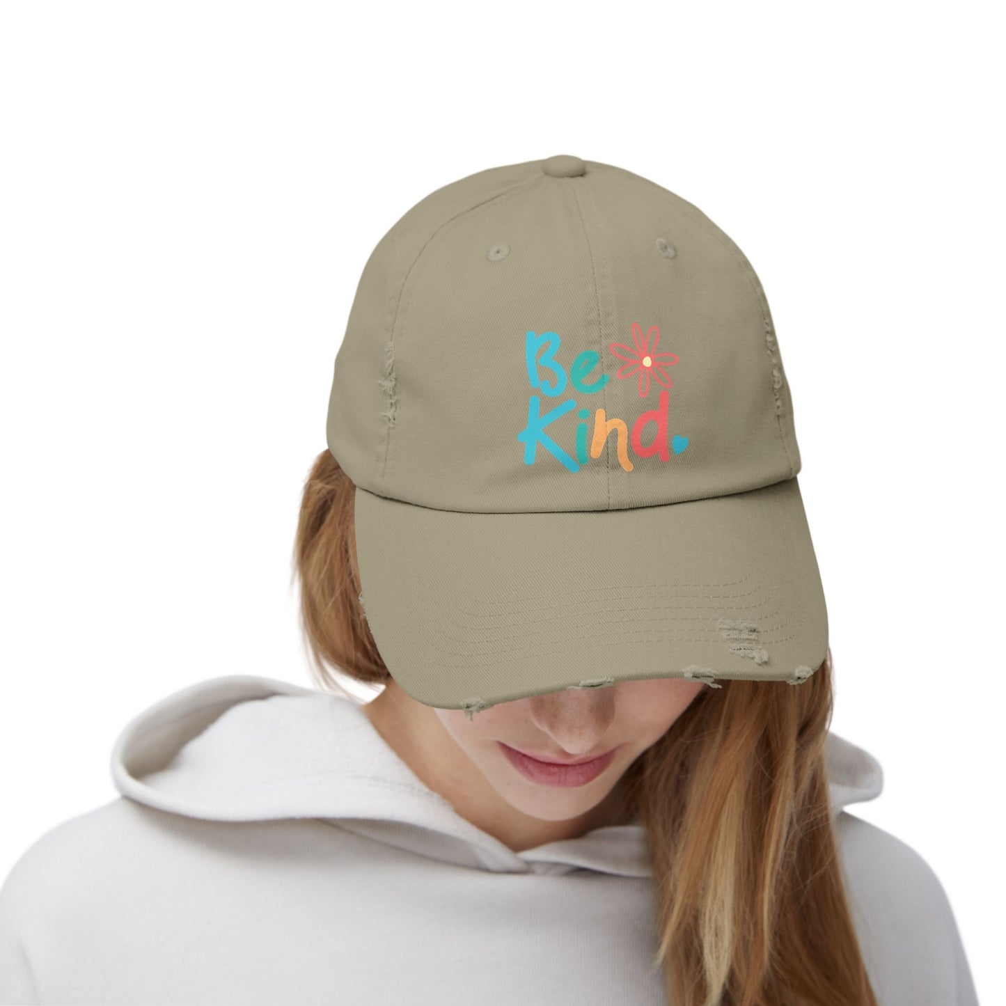 Be Kind Distressed Cap - Unisex Inspirational Hat for Everyday Wear