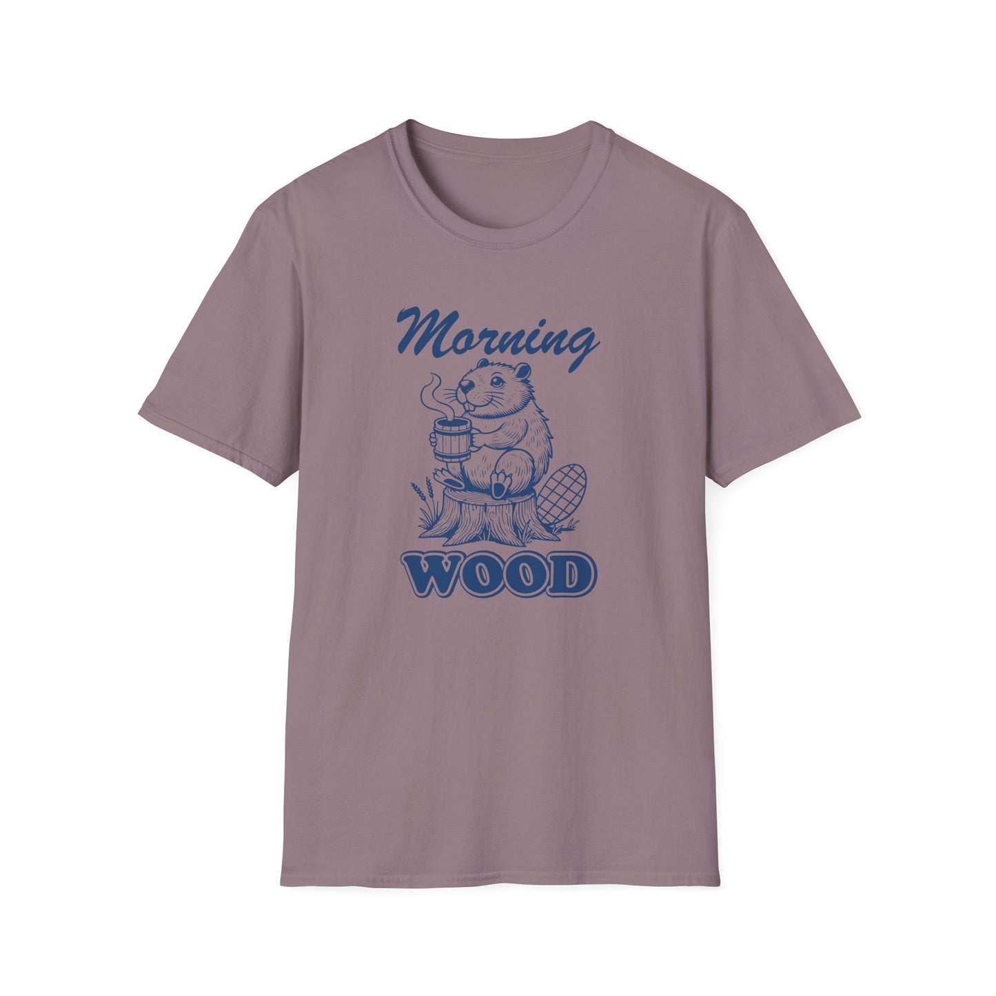 Funny Morning Wood Unisex T-Shirt - Softstyle Graphic Tee for Nature Lovers