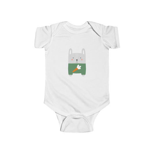 Cute Bunny Carrot Infant Bodysuit - Soft Jersey Fabric for Baby Comfort
