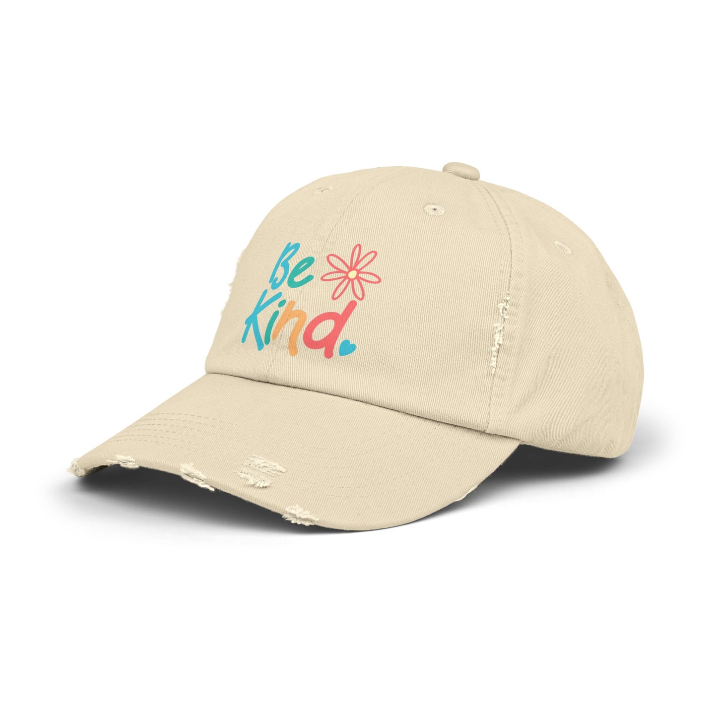 Be Kind Distressed Cap - Unisex Inspirational Hat for Everyday Wear