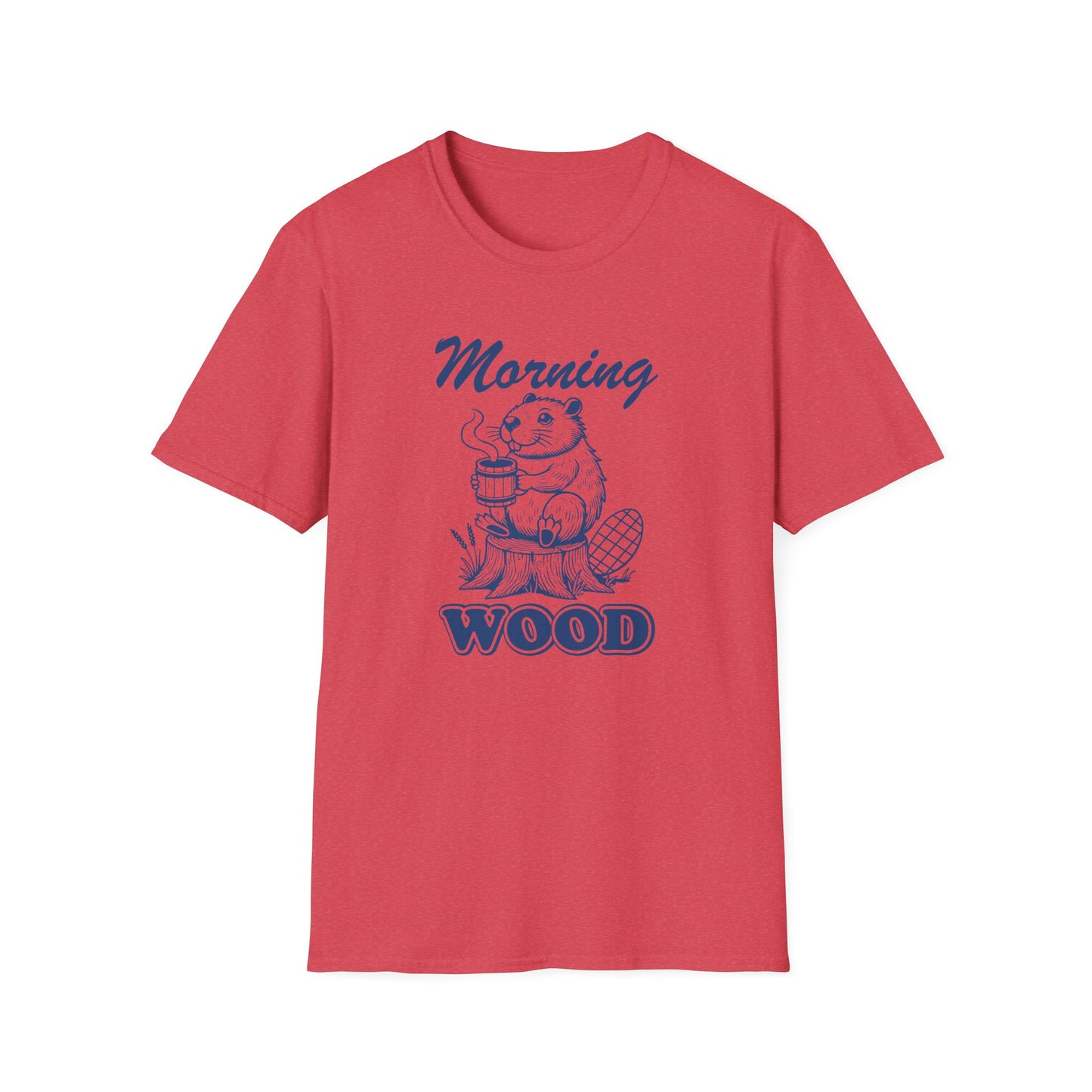 Funny Morning Wood Unisex T-Shirt - Softstyle Graphic Tee for Nature Lovers