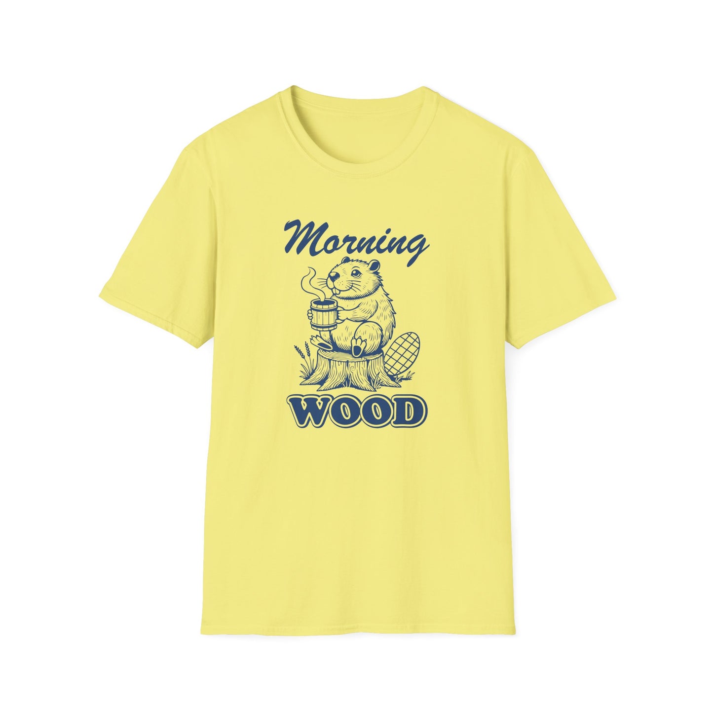 Funny Morning Wood Unisex T-Shirt - Softstyle Graphic Tee for Nature Lovers