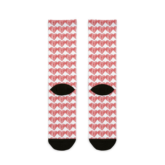 Heart Pattern Crew Socks - Fun & Comfy Gift for Holidays