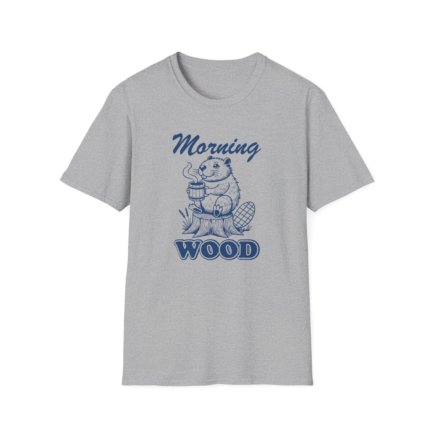 Funny Morning Wood Unisex T-Shirt - Softstyle Graphic Tee for Nature Lovers