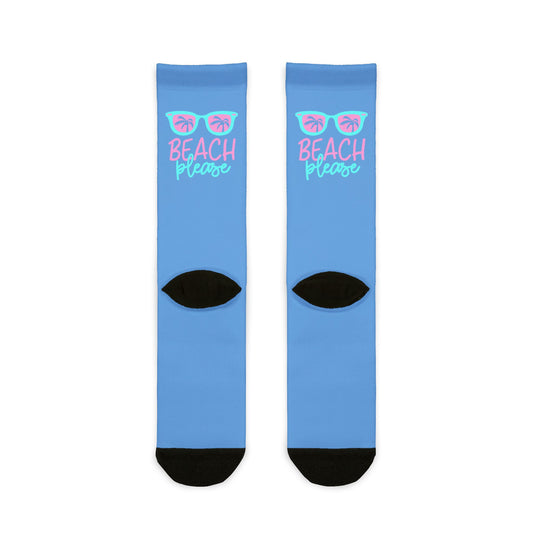 Beach Please Crew Socks - Fun Summer Vibes for Beach Lovers
