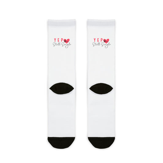 Funny Crew Socks - 'Yep, Still Single' - Perfect Gift for Singles