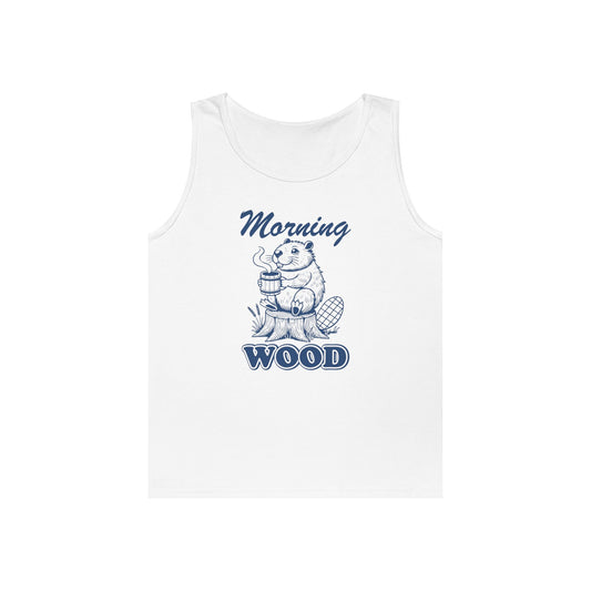 Funny Morning Wood Unisex Heavy Cotton Tank Top