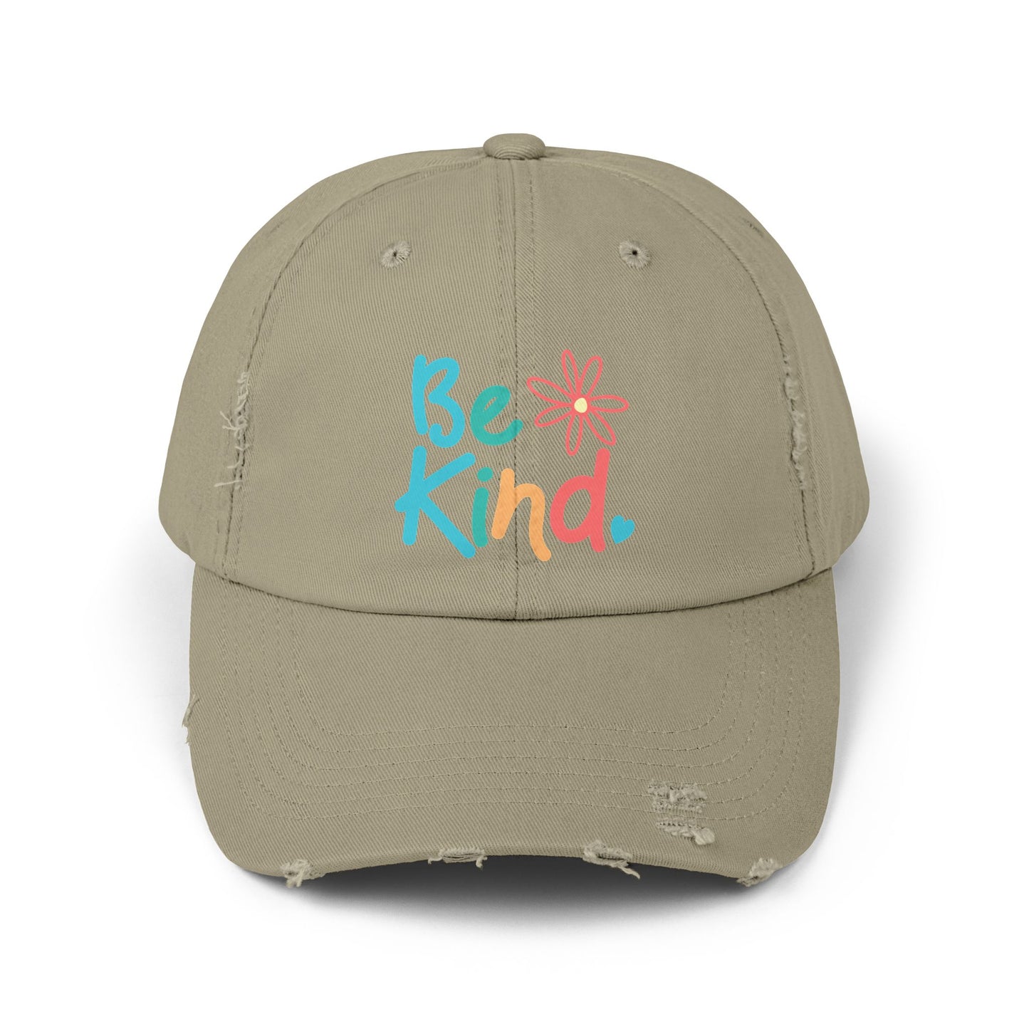 Be Kind Distressed Cap - Unisex Inspirational Hat for Everyday Wear