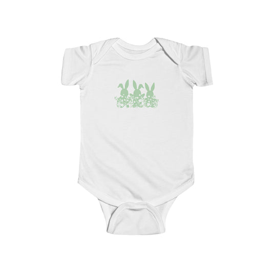 Cute Bunny Infant Bodysuit - Spring Floral Design for Celebrations