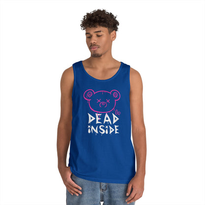 Unisex Heavy Cotton Tank Top - "Dead Inside" Graphic Tee for Casual Wear