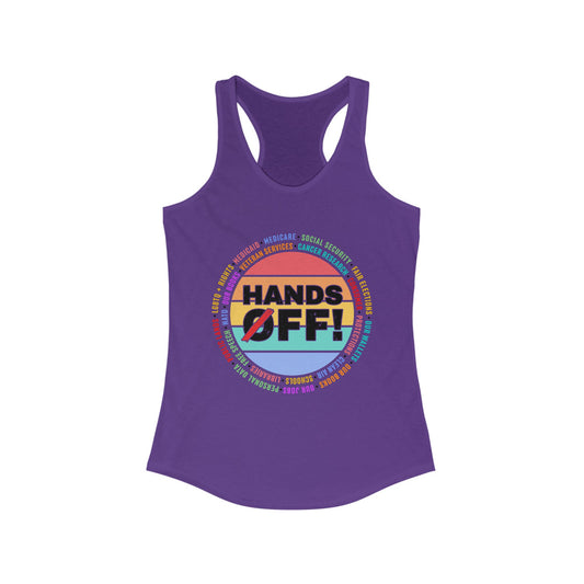 Women's Racerback Tank Top - "Hands Off!" Statement Tee for Empowerment