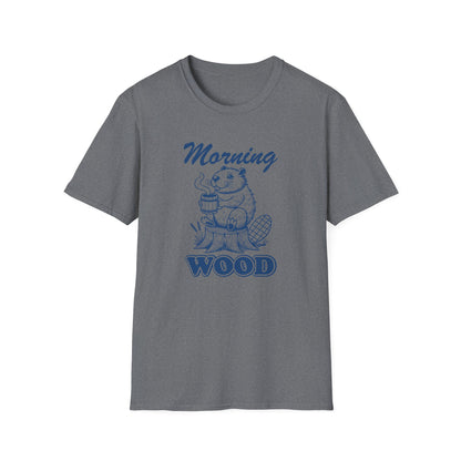 Funny Morning Wood Unisex T-Shirt - Softstyle Graphic Tee for Nature Lovers