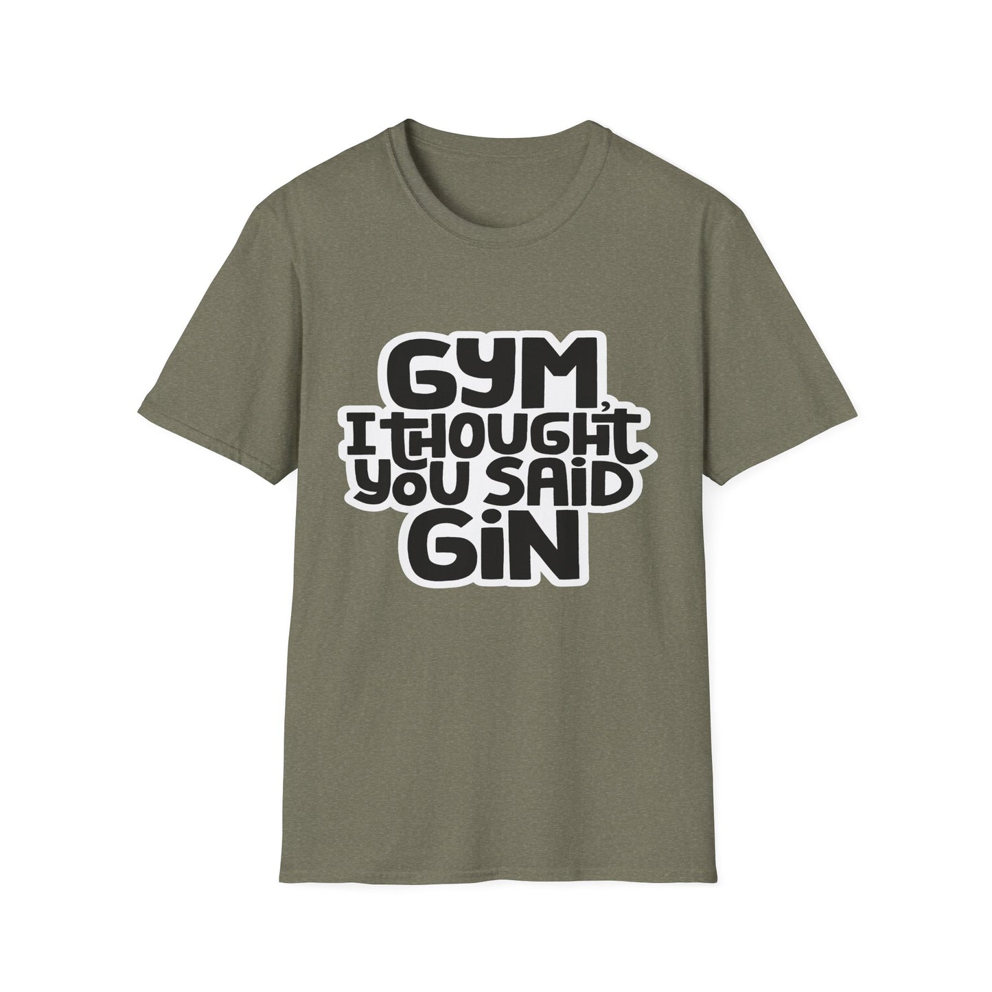 Funny Gym T-Shirt - 'Gym? I Thought You Said Gin' - Unisex Softstyle Tee