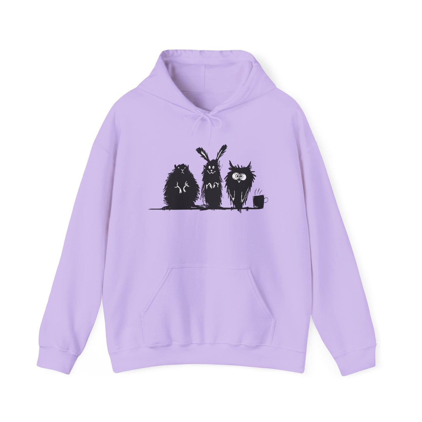 Playful Animal Friends Hoodie - Cozy Unisex Heavy Blend Sweatshirt