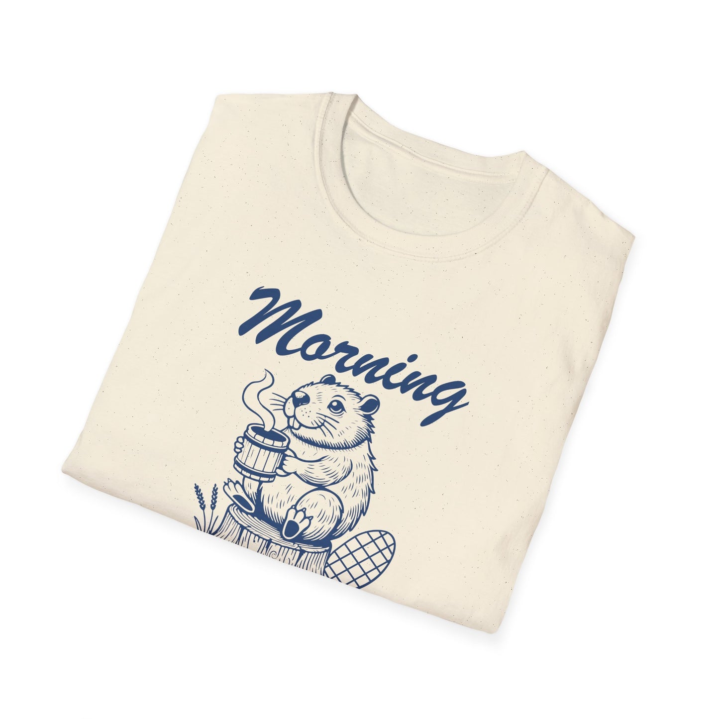 Funny Morning Wood Unisex T-Shirt - Softstyle Graphic Tee for Nature Lovers