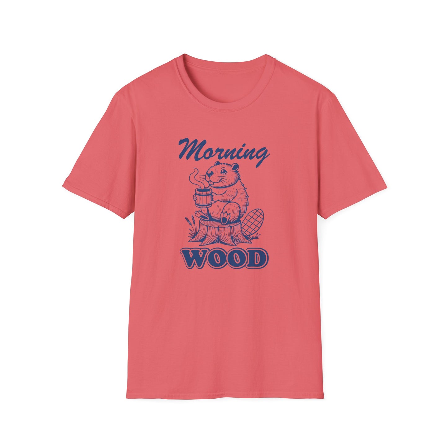 Funny Morning Wood Unisex T-Shirt - Softstyle Graphic Tee for Nature Lovers