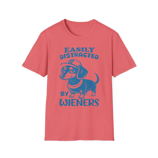 Easily Distracted by Wieners Unisex Softstyle T-Shirt