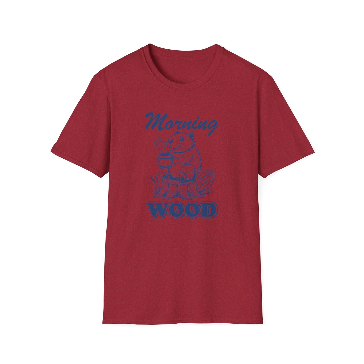 Funny Morning Wood Unisex T-Shirt - Softstyle Graphic Tee for Nature Lovers