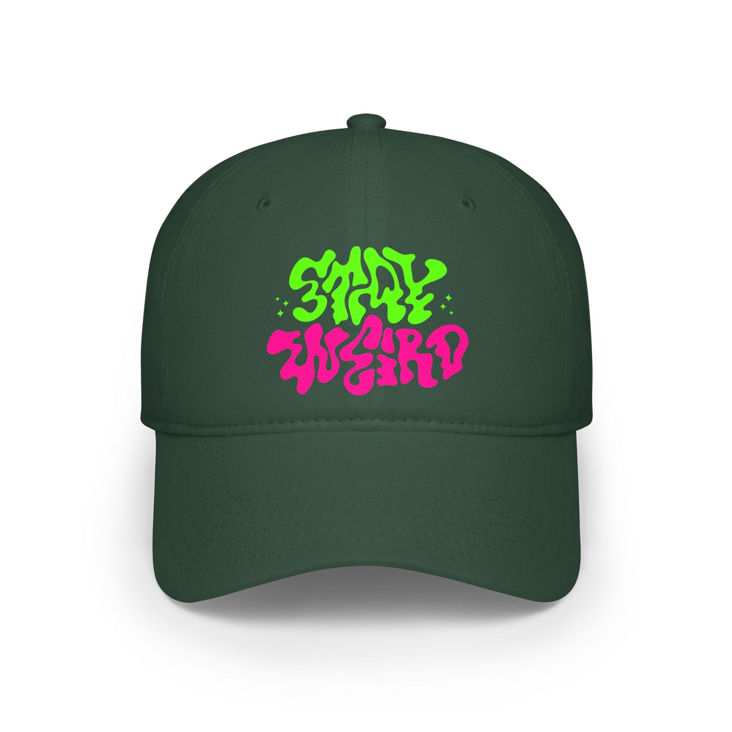 Stay Weird Neon Baseball Cap | Trendy Low Profile Hat for Oddballs & Creatives