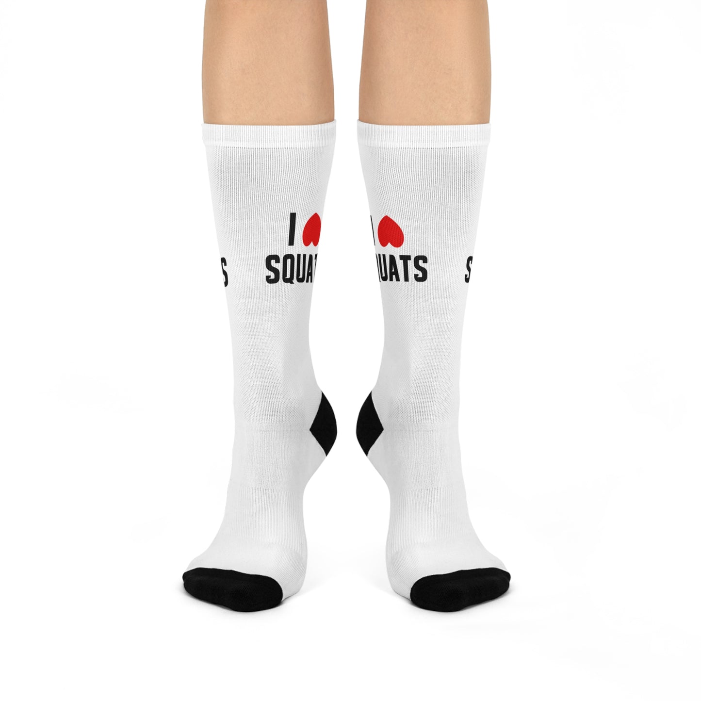 I Love Squats Cushioned Crew Socks – Perfect for Fitness Lovers & Gym Enthusiasts