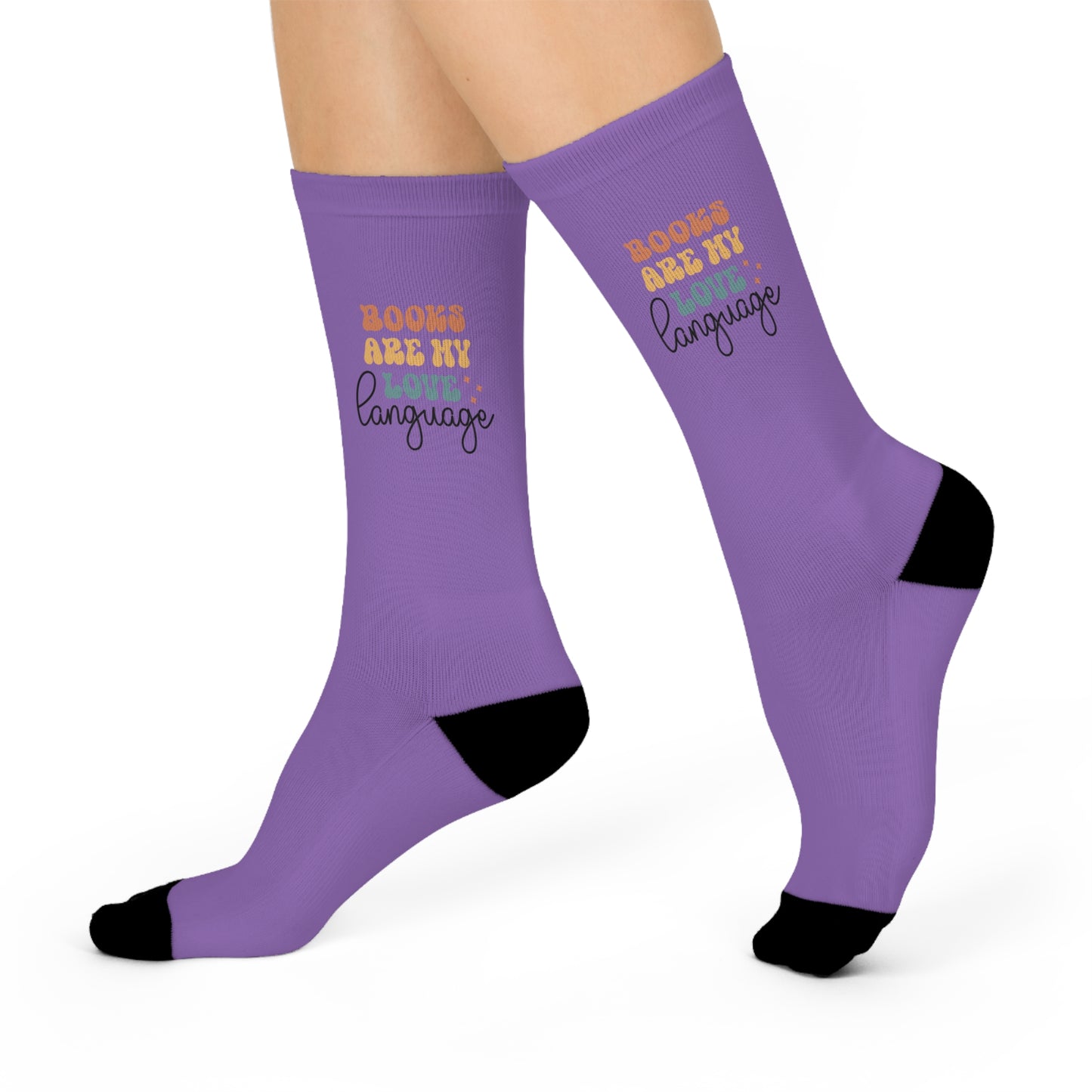 Cushioned Crew Socks - "Books Are My Love Language" - Cozy Literary Gift for Book Lovers