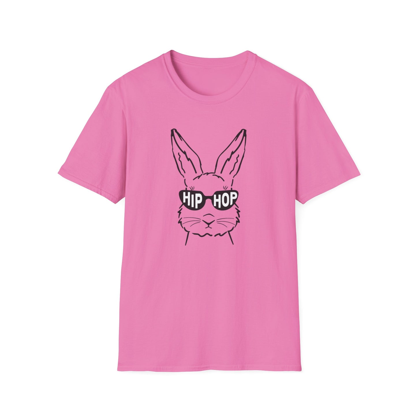 Hip Hop Bunny Graphic T-Shirt - Unisex Softstyle Tee for Music Lovers