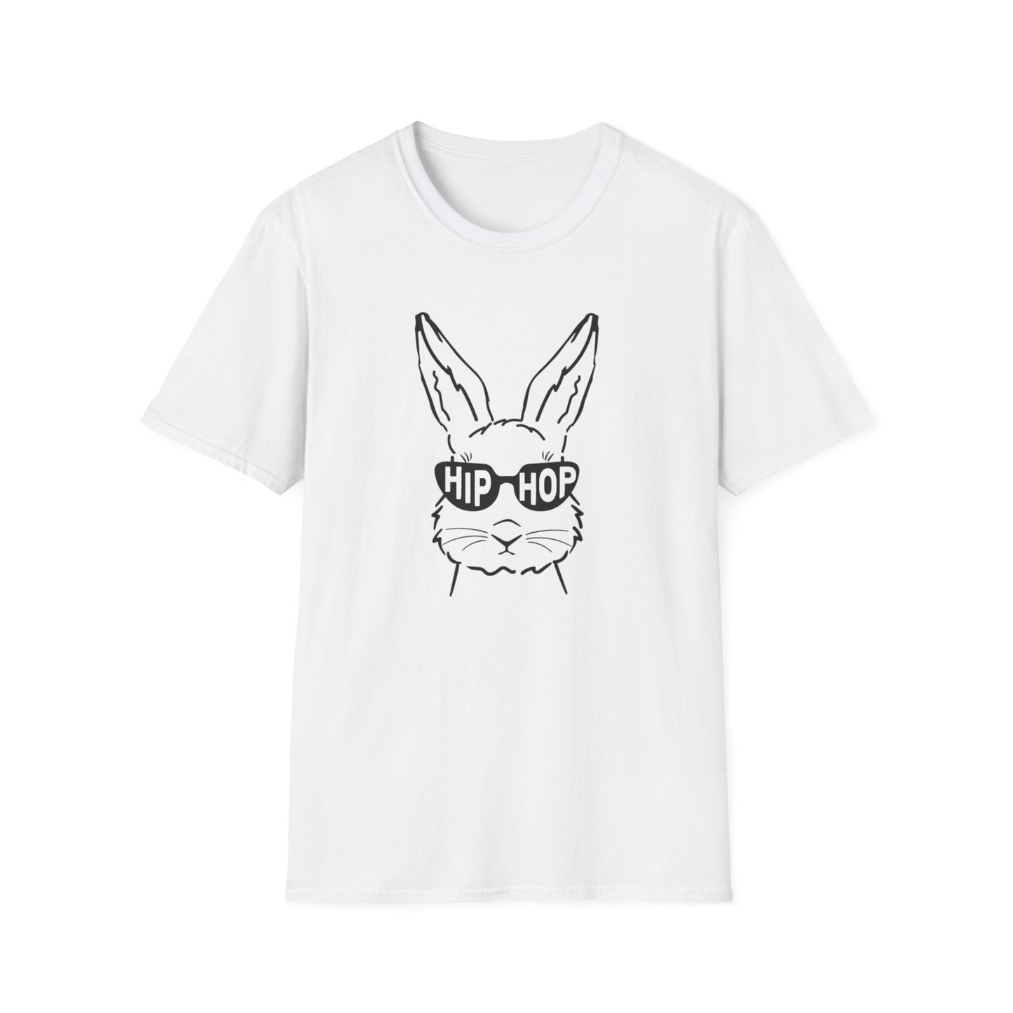 Hip Hop Bunny Graphic T-Shirt - Unisex Softstyle Tee for Music Lovers