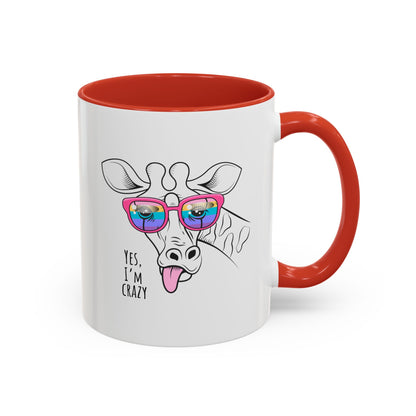 Funny Giraffe Coffee Mug - "Yes, I'm Crazy" - Perfect Gift for Animal Lovers