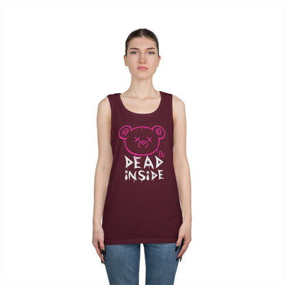 Unisex Heavy Cotton Tank Top - "Dead Inside" Graphic Tee for Casual Wear