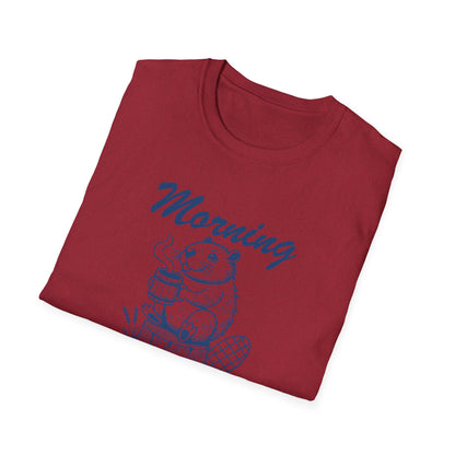 Funny Morning Wood Unisex T-Shirt - Softstyle Graphic Tee for Nature Lovers
