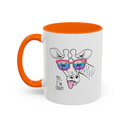 Funny Giraffe Coffee Mug - "Yes, I'm Crazy" - Perfect Gift for Animal Lovers