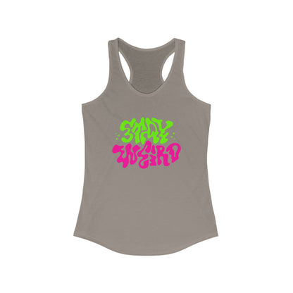 Stay Weird Racerback Tank for Women - Vibrant Graphic Tee for Casual Outings