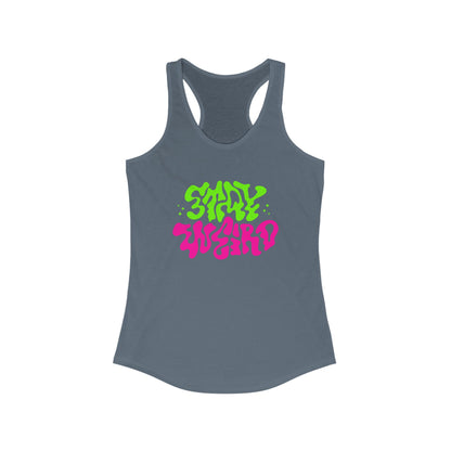 Stay Weird Racerback Tank for Women - Vibrant Graphic Tee for Casual Outings