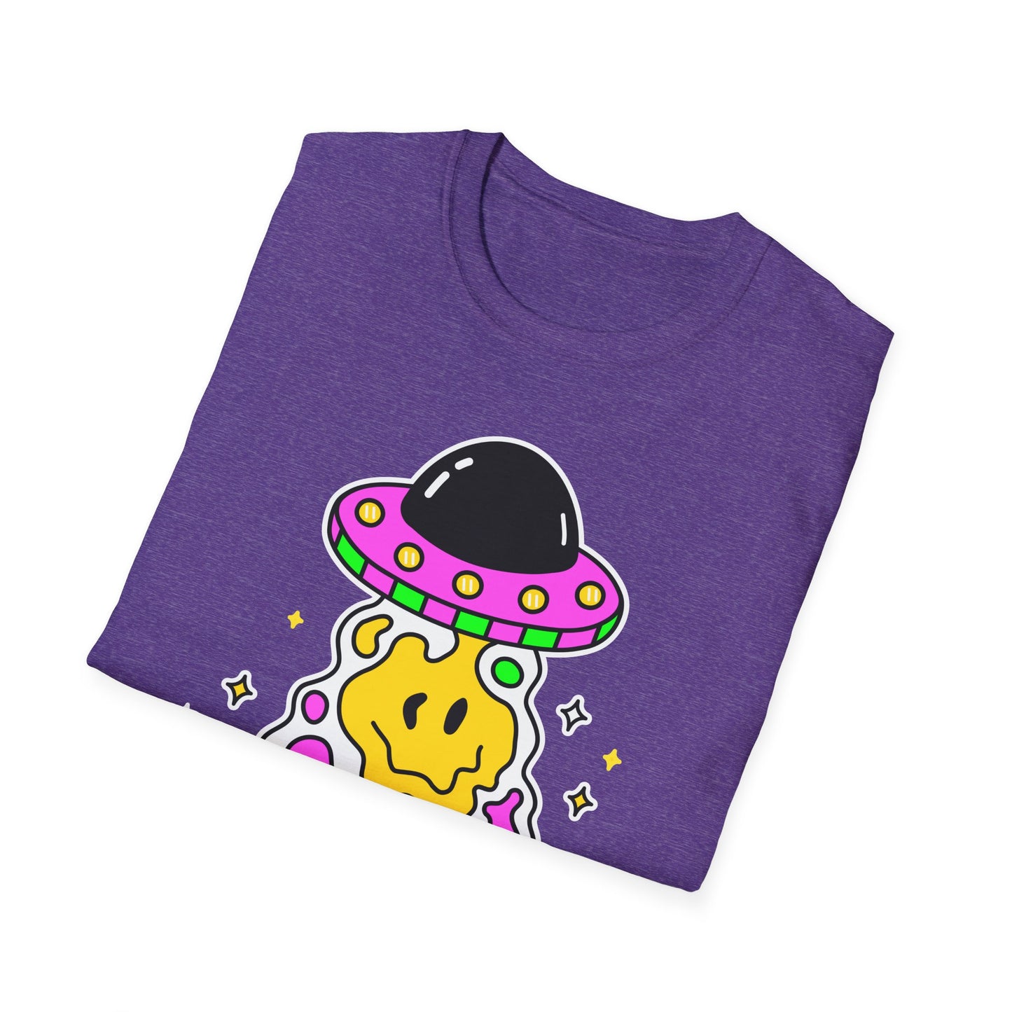 UFO Alien Smile Graphic T-Shirt | Fun Unisex Softstyle Tee for Casual Wear