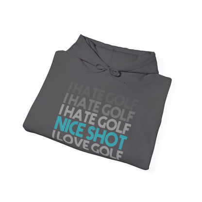 I Hate Golf Unisex Hooded Sweatshirt - Casual Golf Humor Hoodie
