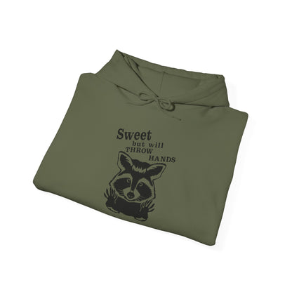 Sweet Raccoon Unisex Hooded Sweatshirt - Cozy & Playful Design