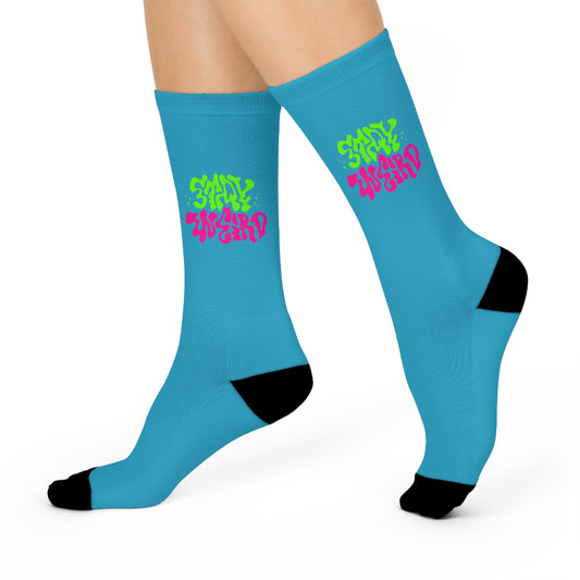 Colorful Cushioned Crew Socks - Stay Weird Design for Fun & Comfort
