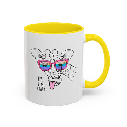 Funny Giraffe Coffee Mug - "Yes, I'm Crazy" - Perfect Gift for Animal Lovers