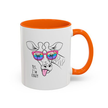 Funny Giraffe Coffee Mug - "Yes, I'm Crazy" - Perfect Gift for Animal Lovers