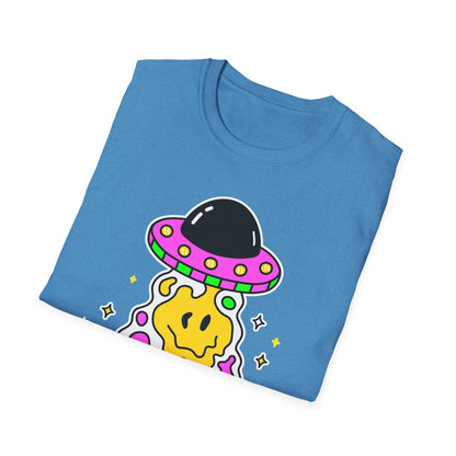 UFO Alien Smile Graphic T-Shirt | Fun Unisex Softstyle Tee for Casual Wear