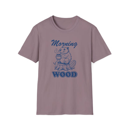Funny Morning Wood Unisex T-Shirt - Softstyle Graphic Tee for Nature Lovers
