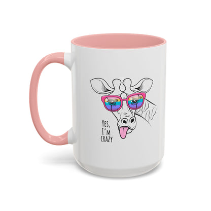 Funny Giraffe Coffee Mug - "Yes, I'm Crazy" - Perfect Gift for Animal Lovers