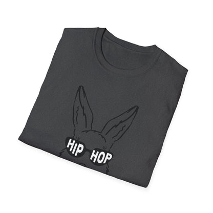 Hip Hop Bunny Graphic T-Shirt - Unisex Softstyle Tee for Music Lovers