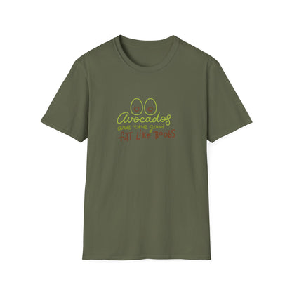 Funny Avocado T-Shirt - 'Avocados are the good fat like boobs'