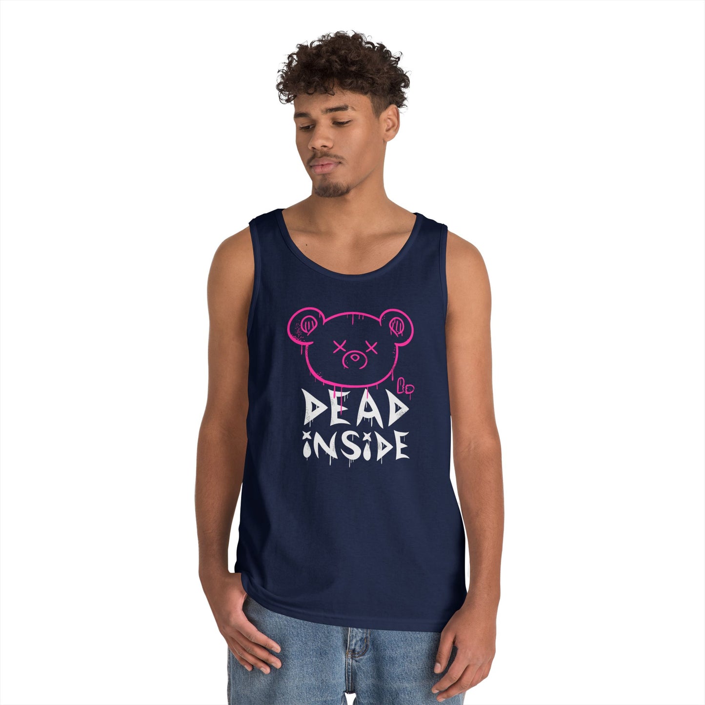 Unisex Heavy Cotton Tank Top - "Dead Inside" Graphic Tee for Casual Wear